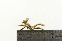 14K Yellow Gold 3D Vintage Scuba Diver Exploration Charm/Pendant