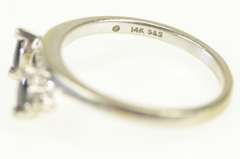 14K White Gold Sapphire Diamond Wrap Wedding Band Ring