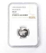 MS69 1999 Canada $10 1/4 Oz Platinum Polar Bear NGC