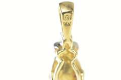 10K Yellow Gold Opal Diamond Cluster Accent Ruby Statement Pendant