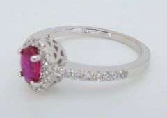 Oval Ruby & Diamond Halo Ring