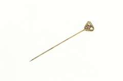 10K Yellow Gold Victorian Ruby Filigree Twisted Triangle Pin/Brooch