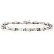 Sterling Silver Created White Opal Bracelet