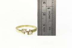 14K Yellow Gold 1960's Retro Diamond Geometric Triangle Ring