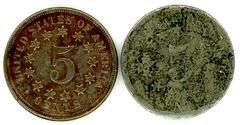 Two Different Shield Nickels: 1867 & 1868