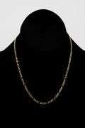 14k Yellow Gold Solid Pave Figaro Link Chain 2.6mm Necklace 16"
