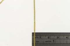 14K Yellow Gold 1.5mm Bar & Curb Chain Link Vintage Necklace