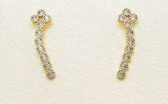 14kt Solid Yellow Gold & Diamond Earrings