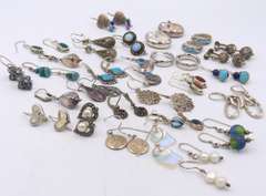 Group Lot of Vintage 925 Sterling Silver Earrings