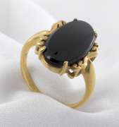 Stylish Oval Black Onyx Ring
