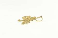 14K Yellow Gold Clover Filigree Shamrock Lucky Good Luck Charm/Pendant