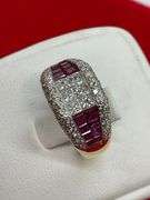 CERTIFIED LIMITED EDITION 18K GOLD DIAMONDS AND RUBBIES RING