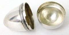Antique Sterling Silver Egg Shaped Box