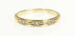 14K Yellow Gold 1950's Classic Diamond Wedding Band Ring