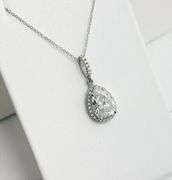GIA Certified 4.37 CARAT DIAMOND PENDANT NECKLACE IN 14KT SOLID WHITE GOLD