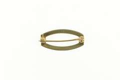 14K Yellow Gold Victorian Enamel Seed Pearl Accent Oval Pin/Brooch