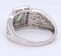 925 Sterling Silver Green and Black Gemstone Ring