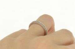 14K White Gold 0.28 Ctw Classic Diamond Vintage Wedding Band Ring