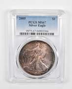 MS67 2005 American Silver Eagle - PCGS Insane Tone!