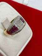 CERTIFIED LIMITED EDITION 18K GOLD DIAMONDS AND RUBBIES RING