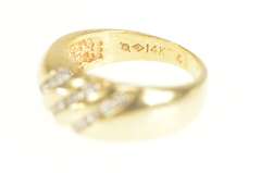 14K Yellow Gold 0.38 Ctw Diamond Striped Domed Statement Ring