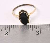 Cute Black Onyx Vintage Ring In Yellow Gold
