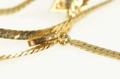 14K Yellow Gold 0.35 Ctw Diamond Sapphire Ruby Herringbone Necklace