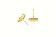 10K Yellow Gold Diamond Inset Heart Filigree Love Symbol Earrings