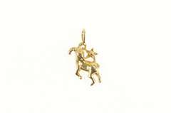 14K Yellow Gold Ram Aries Zodiac Sign Star Symbol Charm/Pendant