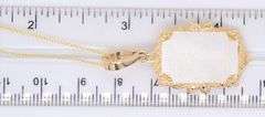 Gorgeous Yellow Gold Greek Key White Agate Enhancer Pendant on Chain