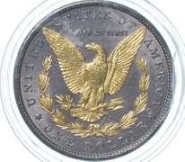 1900 Morgan Silver Dollar Gold Overlay