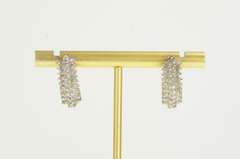 10K Yellow Gold 1.00 Ctw Squared Diamond Cluster Bar Earrings