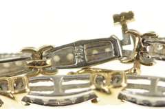 10K Yellow Gold 0.50 Ctw Diamond Two Tone X Link Tennis Bracelet