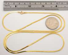 Long 14k Herringbone Necklace