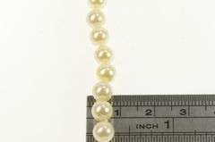 14K Yellow Gold 6.2mm Classic Retro 1950's Pearl Strand Necklace