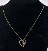 White Crystal Heart Pendant Necklace In Sterling Silver