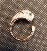 WOMEN'S 14K PAVE DIAMOND PANTHER RING WITH 1.15 CT OF NATURAL DIAMOND AND 2 EMERALDS 0.04CT