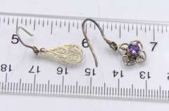 Group Lot of 10 Vintage 925 Sterling Silver Earrings