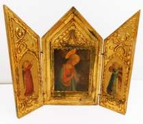 Vintage Large Italian Florentine Triptych