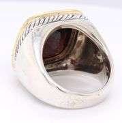 David Yurman 2 Tone Albion Garnet and Diamond Ring