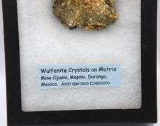 Wulfenite Crystals on Matrix Mina Ojuela
