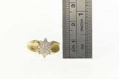 10K Yellow Gold Marquise Diamond Vintage Cluster Statement Ring