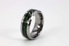 9mm Tungsten Carbide Wedding Band w/Carbin Fiber Inlay Size 11