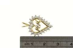 10K Yellow Gold Classic Diamond Mom Heart Mother's Day Pendant