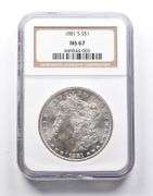 MS67 1881-S Morgan Silver Dollar NGC