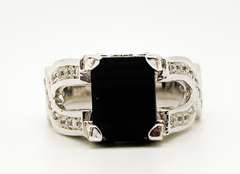 Stunning 6.0 Carat Blue Sapphire and Diamond Sterling Sliver ring