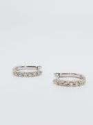 Rapturous Centerpiece Quintuple Diamond Set 18k White Gold Horseshoe Earrings