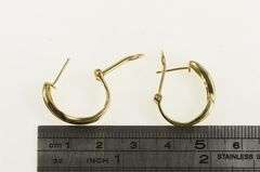 14K Yellow Gold 0.25 Ctw Diamond Twist French Clip Hoop Earrings