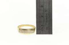 14K Yellow Gold 0.25 Ctw Diamond Squared Wedding Band Ring