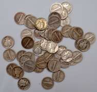 50 Assorted Mercury Dimes From A Mini Hoard